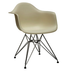 Vitra Eames DAR 43cm Armchair Cream / Chrome